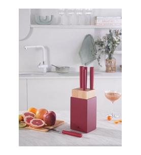 Viego 6 Parça Standlı Bıçak Seti Red (Kırmızı)