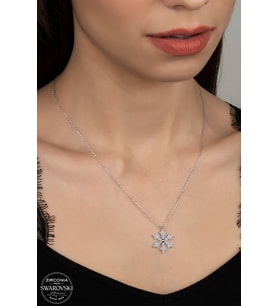 SWAROVSKİ CRYSTAL KAR TANESİ 925 AYAR GÜMÜŞ KOLYE