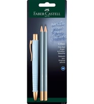Faber-Castell 241122 - Kalem Seti Gök Mavisi, Tükenmez Kalem Poly Ball Urban Ve 2 Kurşun Kalem Urban (Standart)