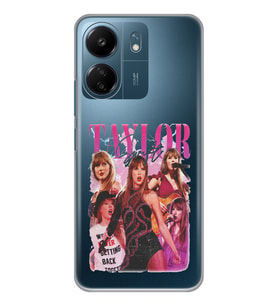 Xiaomi Redmi 13C Uyumlu Taylor Swift Desenli Şeffaf Telefon Kılıfı