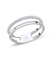 0.14 Ct Alyanslı Su Yolu Pırlanta Yüzük (Beyaz)