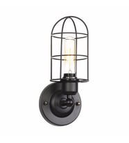 RİOLİGHT RETRO SİYAH METAL KAFES APLİK (Siyah - Beyaz)