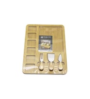 DİKDÖRTGEN  6+1 BÖLMELİ   MDF  KAHVALTI PEYNİR SUNUM PANOSU 3 BIÇAK=AHŞAP SAP 30X39.5CM (5343)