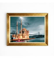 Tablore İstanbul Ortaköy Camii Ve Boğaz Köprüsü Çerçeveli Kanvas Tablo