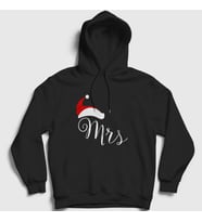 Presmono Unisex Siyah Mrs Yeni Yıl Yılbaşı Kapüşonlu Sweatshirt 271121tt