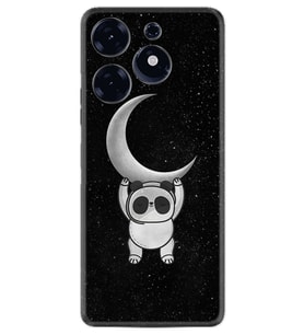 Tecno Spark 10 Pro Kılıf Resimli Desenli Silikon Platinium Series Panda Moon 1811