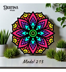 Destina Ahşap Mandala Boyama Seti- Ahşap Boyama-Model213-23cm*23cm