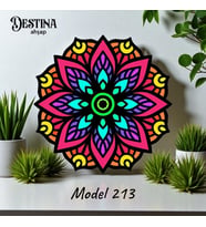 Destina Ahşap Mandala Boyama Seti- Ahşap Boyama-Model213-23cm*23cm