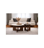 Modern 2’li Orta Sehpa Seti Oval Salon Sehpası