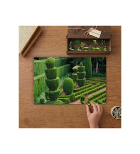 Ağaç Ve Çalılara Şekil Verme Sanatı Tasarımı 240 parça Ahşap Puzzle Ahşap Kutuda MP03432