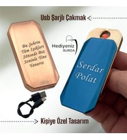Kişiye Özel Lüks Usb Şarjlı Çakmak Çift Yön Baskı Seçeneği