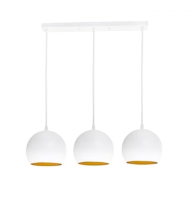 RİOLİGHT RETRO,VİNTAGE,RUSTİK BEYAZ 3XE27 DUYLU METAL MASA ÜSTÜ AVİZE GLOP ÇAPI:20CM UZUNLUK:60CM