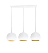 RİOLİGHT RETRO,VİNTAGE,RUSTİK BEYAZ 3XE27 DUYLU METAL MASA ÜSTÜ AVİZE GLOP ÇAPI:20CM UZUNLUK:60CM