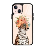 iPhone 13 İnfluencer Leopar Kedi Tasarımlı Glossy Telefon Kılıfı