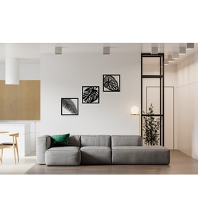 3 Parçalı Mdf Duvar Dekorasyonu (Siyah)