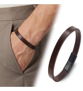 💎 Premium  Kahverengi PU Deri Zamak Erkek Bileklik 31833B16D1