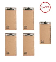 Temel 1/3 A4 Ahşap Sekreterlik Metal Klipsli Kalem Tutma Aparatlı 5li Set