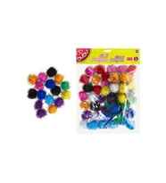 Simli Ponpon 3 cm 50`li Karma