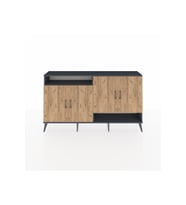 Arges Konsol 6 Raflı 4 Kapaklı 176x30x99 Antrasit-Çam/Antrasit
