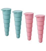4 Adet Dondurma Kalıbı,MeridyenDukkan Pembe-Turkuaz Renk 16 Cm, 4 Adet Silikon Kauçuk (Karışık)