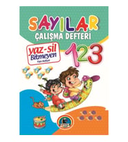 Yaz-Sil Sayılar Bitmeyen Yazı Defteri+Tahta Kalemi