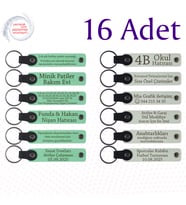 Yeşil & Beyaz, Doğa Kampı Ekibine Veda Anısı, 16’lı Set, İsim Yazılı Anlamlı Deri Hediyelik