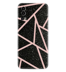 General Mobile GM 23 Kılıf Resimli Desenli Baskılı Silikon Pembe Şeritli Mermer 1312