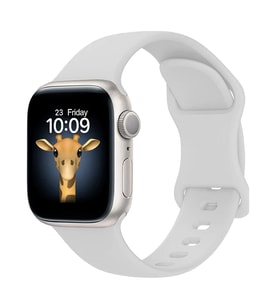 Apple Watch 44mm Kordon Çift Geçmeli Silikon Kordon Strap Kayış 131 (Beyaz)