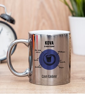 Kişiye Özel Kova Burcuna Hediye Silver Kupa Bardak