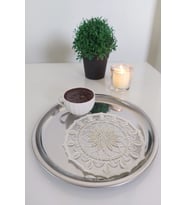 6 Adet Elegant Krem & Gold Fransız Tarzı Modern Bardak Altlığı & Kokteyl Peçetesi