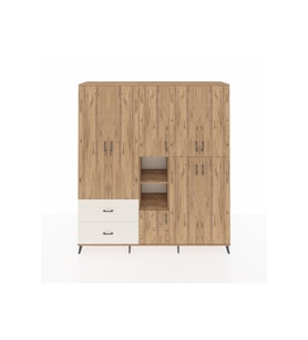 Hyperion Dolap 12 Raflı 2 Çekmeceli Tek Askılı 220x44x243 Çam-Çam/Aytaşı
