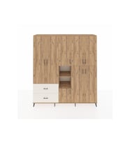 Hyperion Dolap 12 Raflı 2 Çekmeceli Tek Askılı 220x44x243 Çam-Çam/Aytaşı
