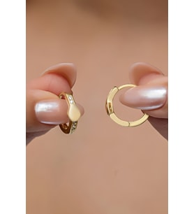 925 Ayar Gümüş Gold Kaplama 15 mm Halka Küpe