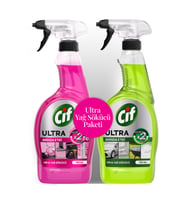 Cif Ultra Anında Etki Kir & Yağ Sökücü Sprey 750 ml 2'li Avantaj Paketi