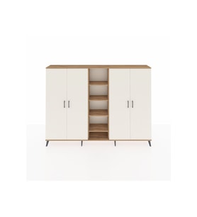 Arges Dolap 12 Raflı 4 Kapaklı 220x30x163 Çam-Aytaşı/Çam