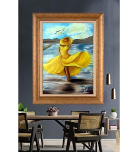 Altın Varaklı  Çerçeveli Paspartulu Tablo ndd659 (Gold)