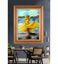 Altın Varaklı  Çerçeveli Paspartulu Tablo ndd659 (Gold)