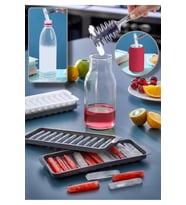 Pratik Çubuk Şeklinde Kokteyl Sunum Buz Kalıbı Buzluk Çubuk Buz Kalıbı Ergonomik 11 Hazneli (Çok Renkli)