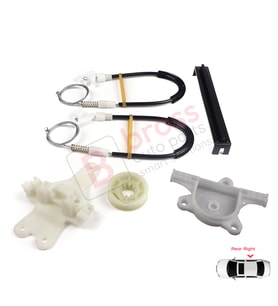 Nissan Terrano MK2 1993-2005 4/5 Kapı İçin Sağ Arka Cam Kriko Tamir Seti