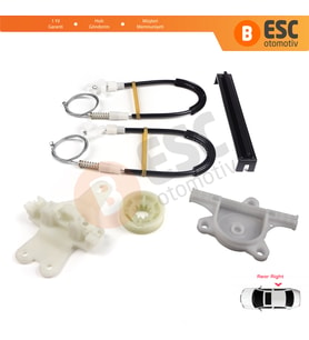 Nissan Terrano MK2 1993-2005 4/5 Kapı İçin Sağ Arka Cam Kriko Tamir Seti