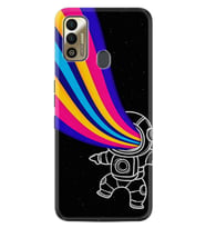 Tecno Sparrk 7T Kılıf Silikon Desen Colorful Astronot 1727
