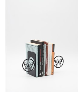 Kelebek Desenli Metal Kitap Desteği - Kitap Tutucu - Ev Ve Ofis Dekoratif Aksesuar (2 Lİ SET)