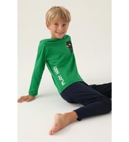 Roly Poly 3338 Garson Play Hard Erkek Çocuk Pijama Takımı (Yeşil)