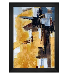 Soyut Şekiller Motifli Kanvas Tablo 80 x 110 cm Siyah Çerçeve