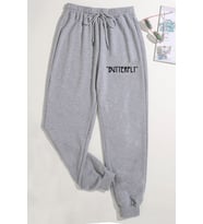 Unisex Baskılı Eşofman Altı (Gri)