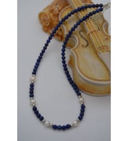 STONEAGE Lapis Lazuli ve İncili Bayan Kolye (Altın / Dore)