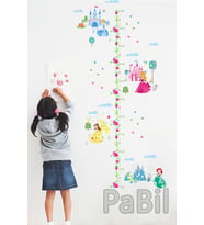 Disney Prensesleri Boy Ölçme Duvar Sticker Boy Cetveli 90 X 30 cm