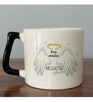 Bazı Anneler Melektir Baskılı Siyah Kulplu D Kupa