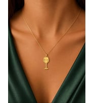 Kişiye Özel Kadeh Model Kolye 925K Gümüş (Gold)