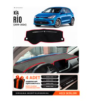 e-biz KİA RİO (2019-2024) Uyumlu Torpido Koruma, Torpido Örtüsü, Torpido Kılıfı - Siyah-Kırmızı - KI014